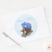 Seashore Hydrangea Blue Ronde Sticker (Envelop)