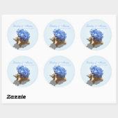 Seashore Hydrangea Blue Ronde Sticker (Vel)