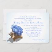 Seashore Hydrangea Blue Wedding Kaart (Voorkant)