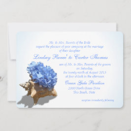 Seashore Hydrangea Blue Wedding Kaart