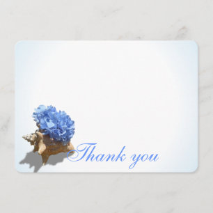 Seashore Hydrangea Flat Card Hartelijk dank Bedankkaart