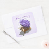 Seashore Hydrangea Paars Vierkante Sticker (Envelop)