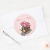 Seashore Hydrangea Pink Ronde Sticker (Envelop)