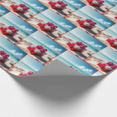 Seashore kerstcadeau op strand zand cadeaupapier (Hoek)