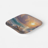 Seashore Ocean Sunset Seashells Pearls Papieren Bordje (Gebogen)