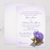 Seashore Paarse Hydrangea Wedding Kaart (Voorkant / Achterkant)
