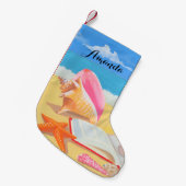 Seashore Personalized Stocking Kleine Kerstsok (Voorkant (Hangend))