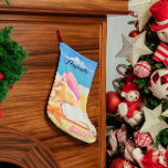 Seashore Personalized Stocking Kleine Kerstsok<br><div class="desc">Voor degenen die NIET dromen van een witte kerst,  is deze voorraad een grote herinnering aan beachy feestdagen. Personaliseer met OM HET EVEN WELKE naam.</div>