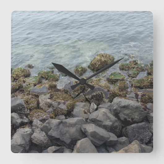 seashore-rotsen vierkante klok (Voorkant)