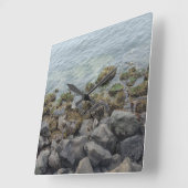 seashore-rotsen vierkante klok (Hoek)