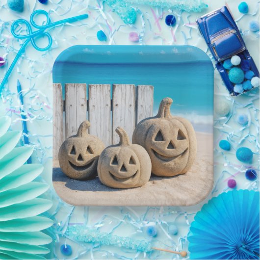 Seashore Sand Jack o' Lanterns  Papieren Bordje (Feest)