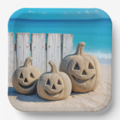 Seashore Sand Jack o' Lanterns  Papieren Bordje (Voorkant)
