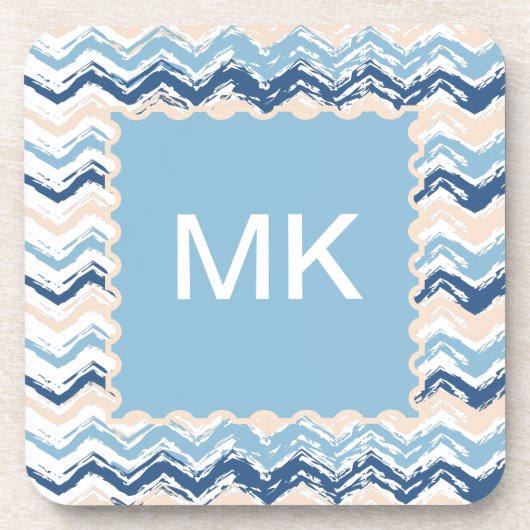 Seashore Scribble ZigZag Bier Onderzetter (Voorkant)