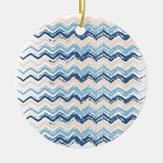 Seashore Scribble ZigZag Keramisch Ornament (Voorkant)
