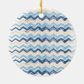 Seashore Scribble ZigZag Keramisch Ornament (Achterkant)