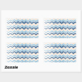 Seashore Scribble ZigZag Rechthoekige Sticker (Vel)