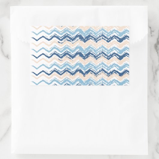 Seashore Scribble ZigZag Rechthoekige Sticker (Tas)