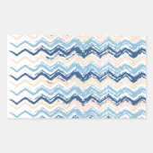 Seashore Scribble ZigZag Rechthoekige Sticker (Voorkant)