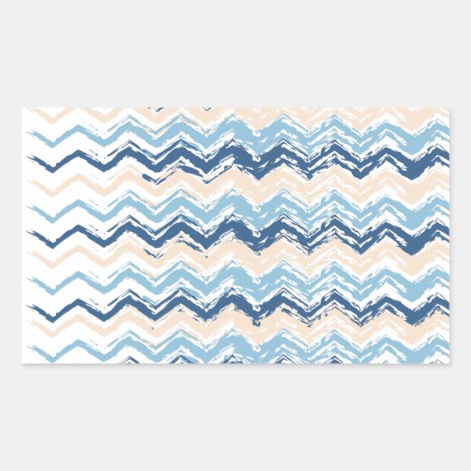 Seashore Scribble ZigZag Rechthoekige Sticker (Voorkant)