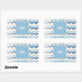 Seashore Scribble ZigZag Rechthoekige Sticker (Vel)