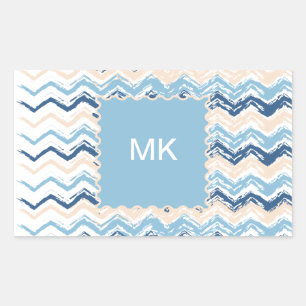 Seashore Scribble ZigZag Rechthoekige Sticker