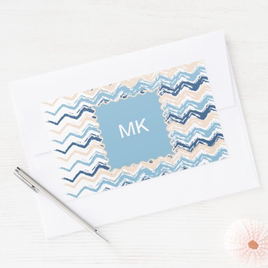Seashore Scribble ZigZag Rechthoekige Sticker (Envelop)