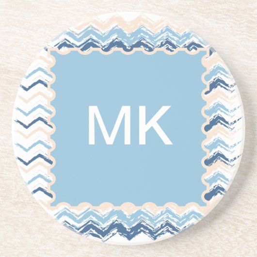 Seashore Scribble ZigZag Zandsteen Onderzetter (Voorkant)