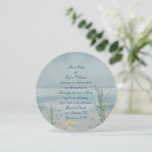 Seashore Starfish Wedding Invite Kaart (Staand voorkant)