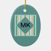 Seashore Stripes Pattern Keramisch Ornament (Voorkant)