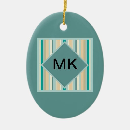 Seashore Stripes Pattern Keramisch Ornament (Voorkant)