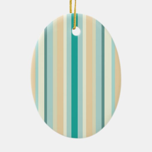 Seashore Stripes Pattern Keramisch Ornament (Achterkant)