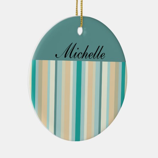 Seashore Stripes Pattern Keramisch Ornament (Rechts)