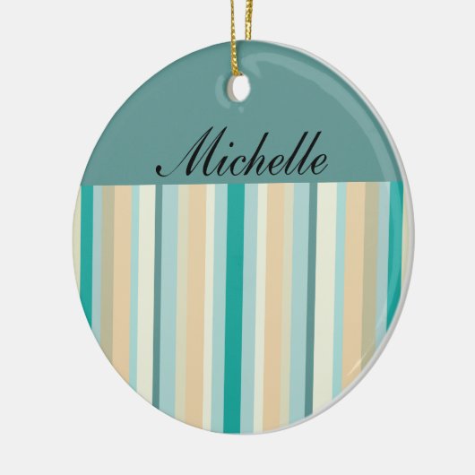 Seashore Stripes Pattern Keramisch Ornament (Links)