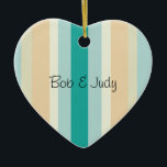 Seashore Stripes Pattern Keramisch Ornament<br><div class="desc">Seashore Stripes Pattern - met kleuren van het strand en zee - zand, oceaanblauw, hemelblauw en schuim. Ideaal voor mannen of vrouwen. We hebben alle afbeeldingen die in dit ontwerp worden gebruikt, aanpasbaar gemaakt - U kunt met hen afspelen op uw harteninhoud - Klik op de knop 'CustomizeThis' van het...</div>