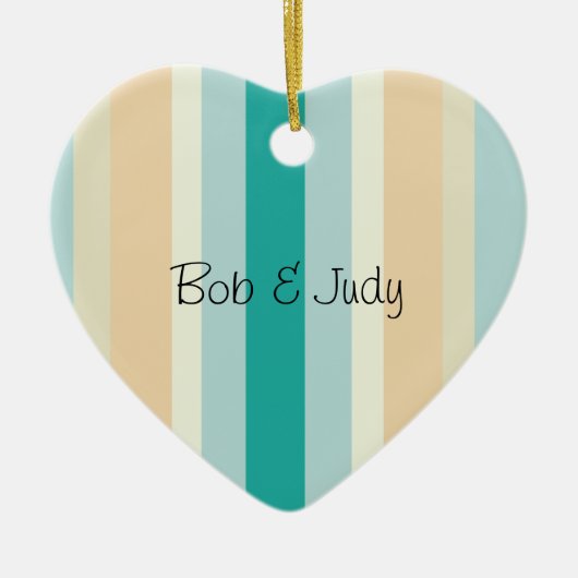 Seashore Stripes Pattern Keramisch Ornament (Voorkant)