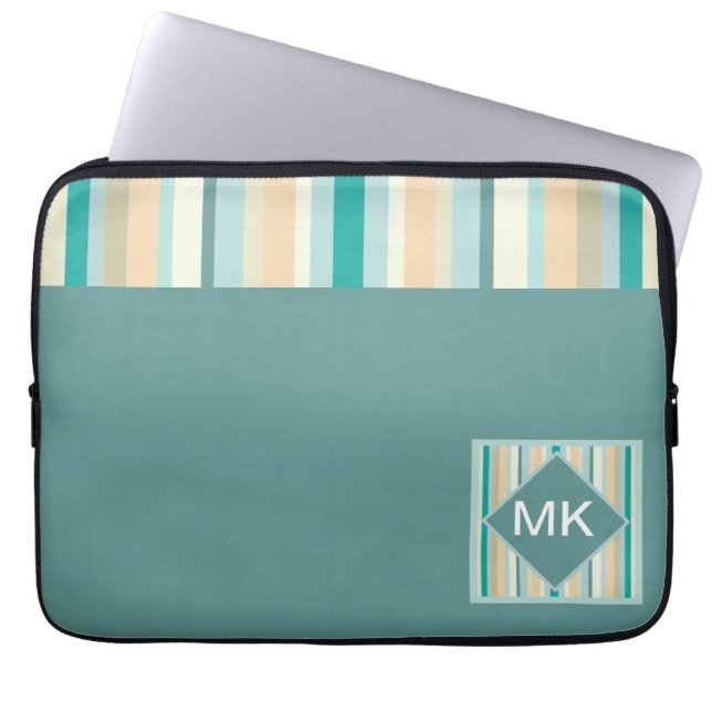 Seashore Stripes Pattern Laptop Sleeve (Voorkant)