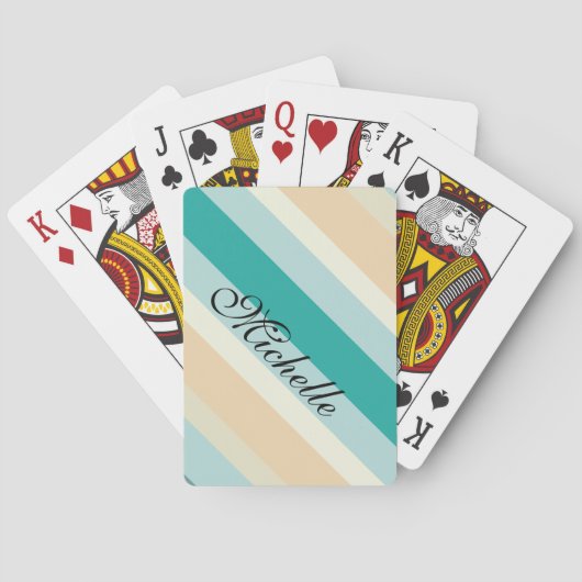 Seashore Stripes Pattern Pokerkaarten (Achterkant)