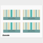 Seashore Stripes Pattern Rechthoekige Sticker (Vel)