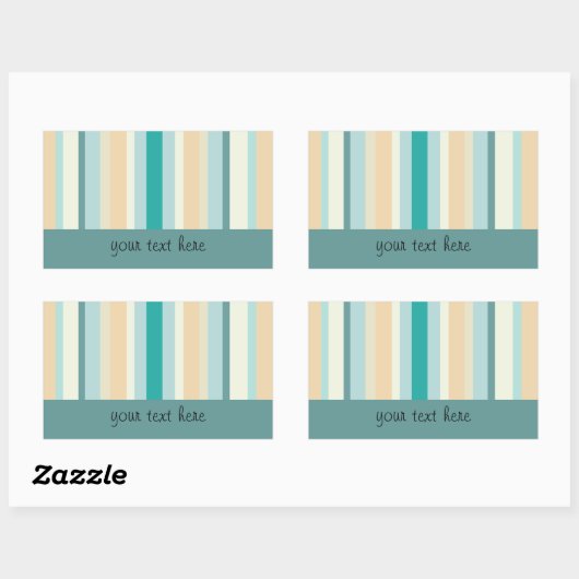 Seashore Stripes Pattern Rechthoekige Sticker (Vel)