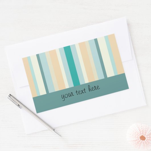 Seashore Stripes Pattern Rechthoekige Sticker (Envelop)