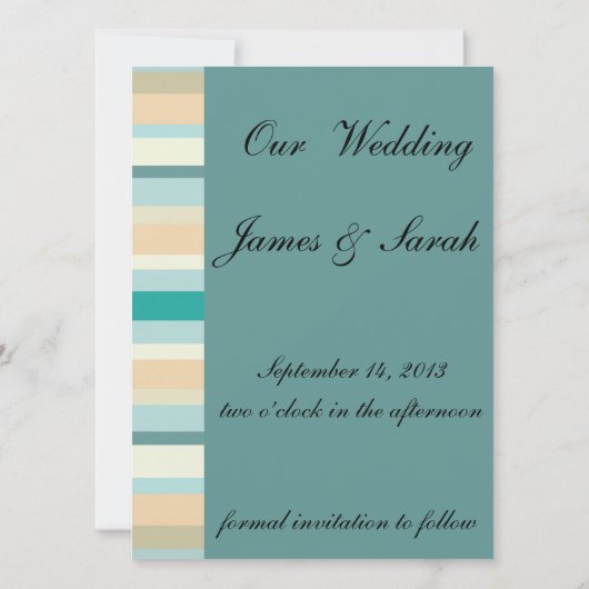 Seashore Stripes Pattern Save The Date (Achterkant)