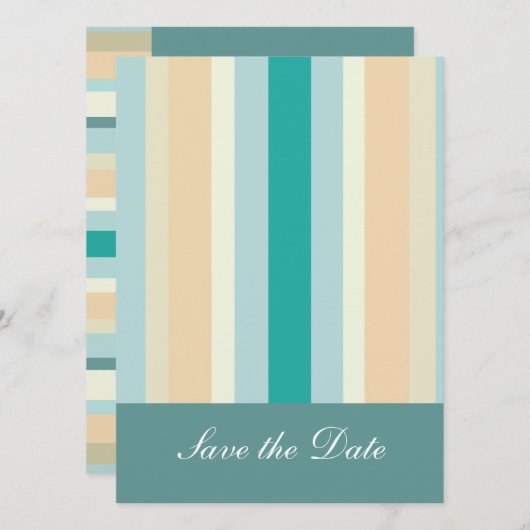 Seashore Stripes Pattern Save The Date (Voorkant / Achterkant)