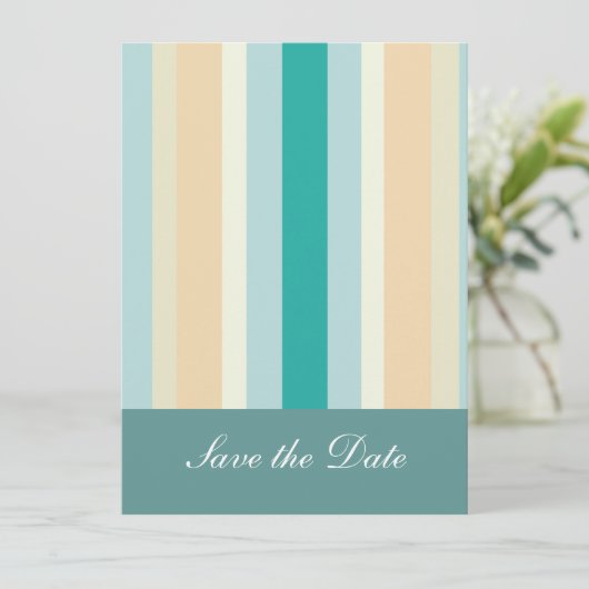 Seashore Stripes Pattern Save The Date (Staand voorkant)