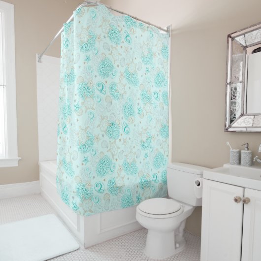 Seashore Theme Shower Curtain Douchegordijn (In situ)