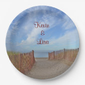 Seashore Theme Wedding Papieren Bordje (Voorkant)