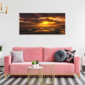 Seashore tijdens de zonsondergang canvas afdruk (Insitu (Woonkamer))