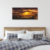 Seashore tijdens de zonsondergang canvas afdruk (Insitu (Slaapkamer))