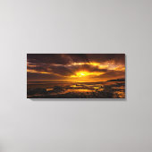 Seashore tijdens de zonsondergang canvas afdruk (Voorkant)
