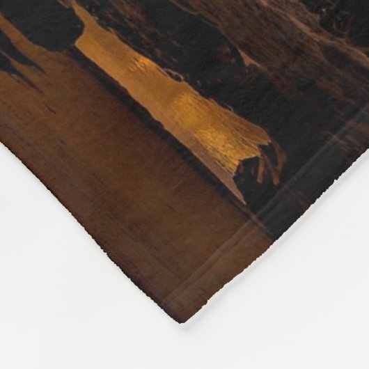 Seashore tijdens de zonsondergang fleece deken (Hoek)