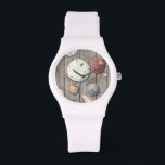 Seashore Treasures Horloge<br><div class="desc">Megan Meagher staat bekend om haar eenvoudige kunstwerken. Dit afbeelding beschrijft de eenvoud van de schatten van de kust, inclusief zanddollars en seizoenen in een pastelkleurige toon. Meagher omringt een houten achtergrond in haar afbeelding om deze schatten te contrasteren. Profiteer vandaag van deze fijne kunstdruk op houtkleur op uw Zazzle-product....</div>